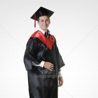 Satin gown for master graduates