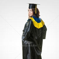Academic gown with Ukrainian flag