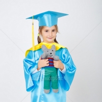 Голубая детская мантия с желтым воротником